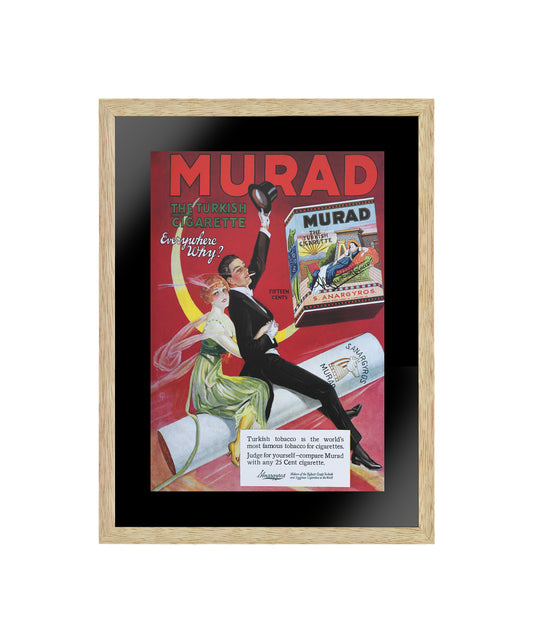 Murad The Turkish Cigarettes Vintage Poster, Wall Art, Abstract Wall Art, Modern Wall Art, Poster Paper or Canvas Print, Wall Decor