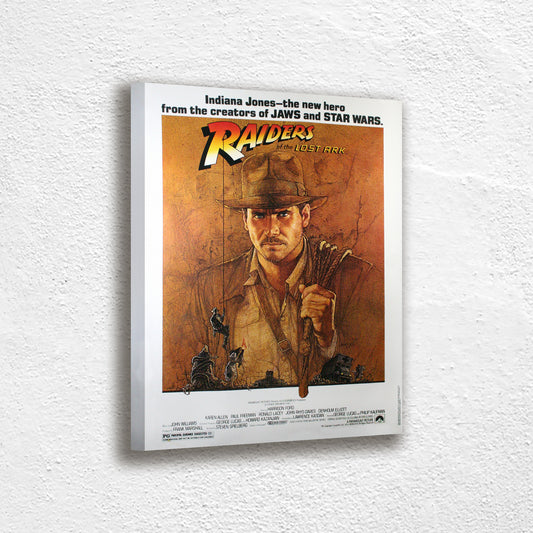 Indiana Jones Movie Poster Print Canvas, Raiders of the Lost ark, Vintage Poster 1981, Modern Art, Abstract Art, Wall art decor Canvas