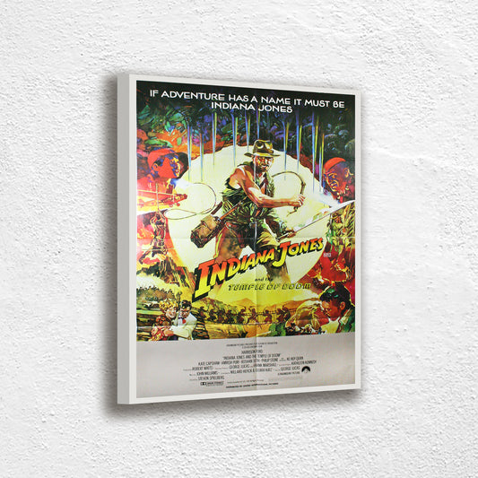 İndiana Jones Movie Poster Print Canvas, The Temple of Doom, Vintage Poster 1981, Modern Art, Abstract Art, Wall art decor Canvas