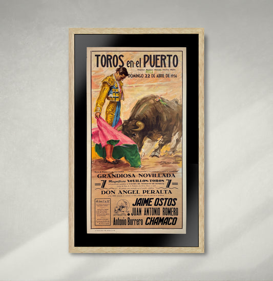 Spanish Bullfighting Vintage Fine Art Print Poster, Lithograph, Toros, Puerto Wall Hangings