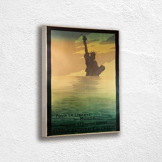 The Statue of Liberty, An early 20th century French advertising poster from World War One Print Canvas, Modern Art, Wall art decor Canvas