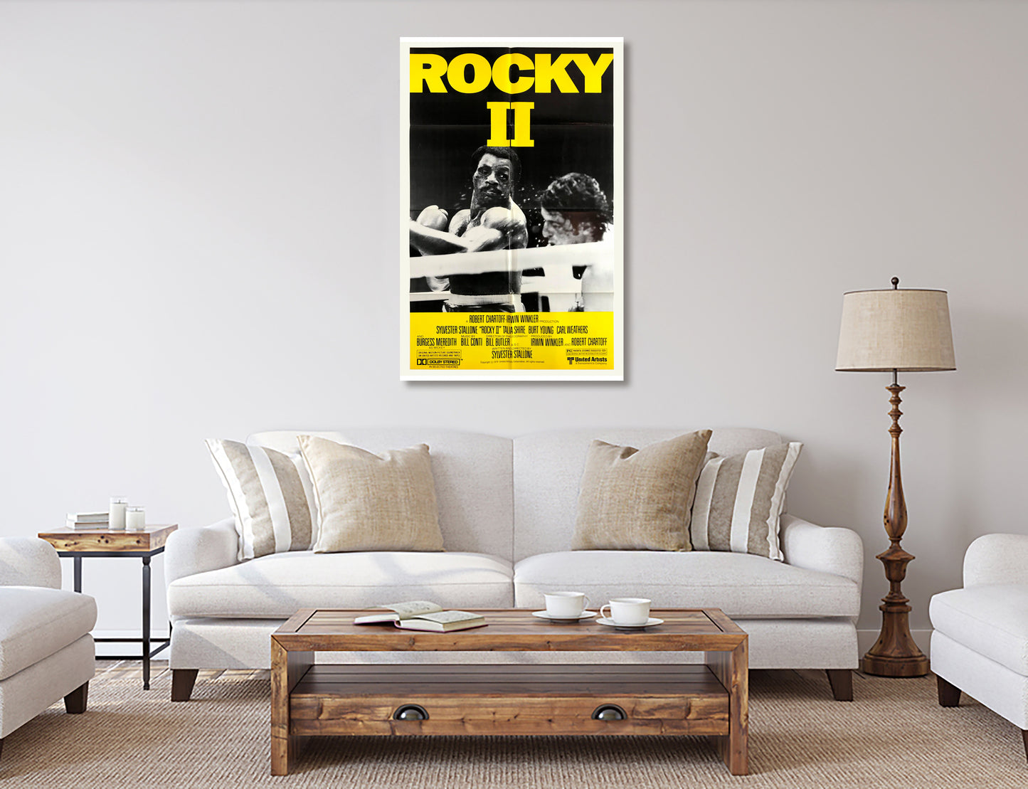 Rocky 2 Movie Poster (1979) Print Canvas, Scarce boxing style, Modern Art, Wall art decor Canvas