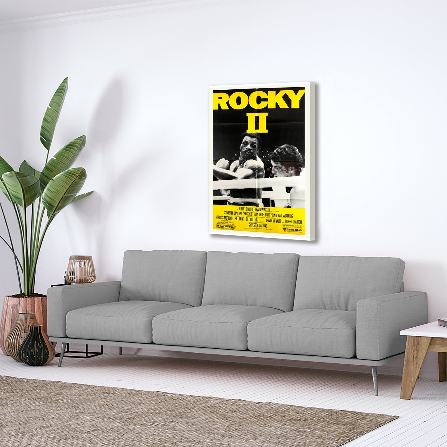 Rocky 2 Movie Poster (1979) Print Canvas, Scarce boxing style, Modern Art, Wall art decor Canvas