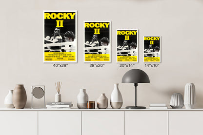 Rocky 2 Movie Poster (1979) Print Canvas, Scarce boxing style, Modern Art, Wall art decor Canvas