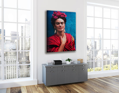 Frida Kahlo Self Portrait Canvas Wall Art Decoration Canvas print Pink Dress Printed Canvas, home decor Active