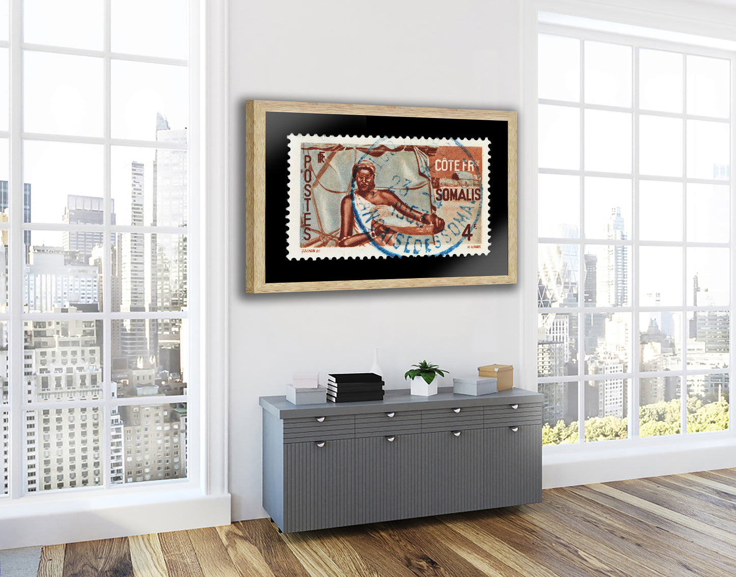 Vintage African Stamp Art Postage, Somali Stamp, Black Woman, Gift Photo , Printed Picture Wall Art , Travel Poster Prints