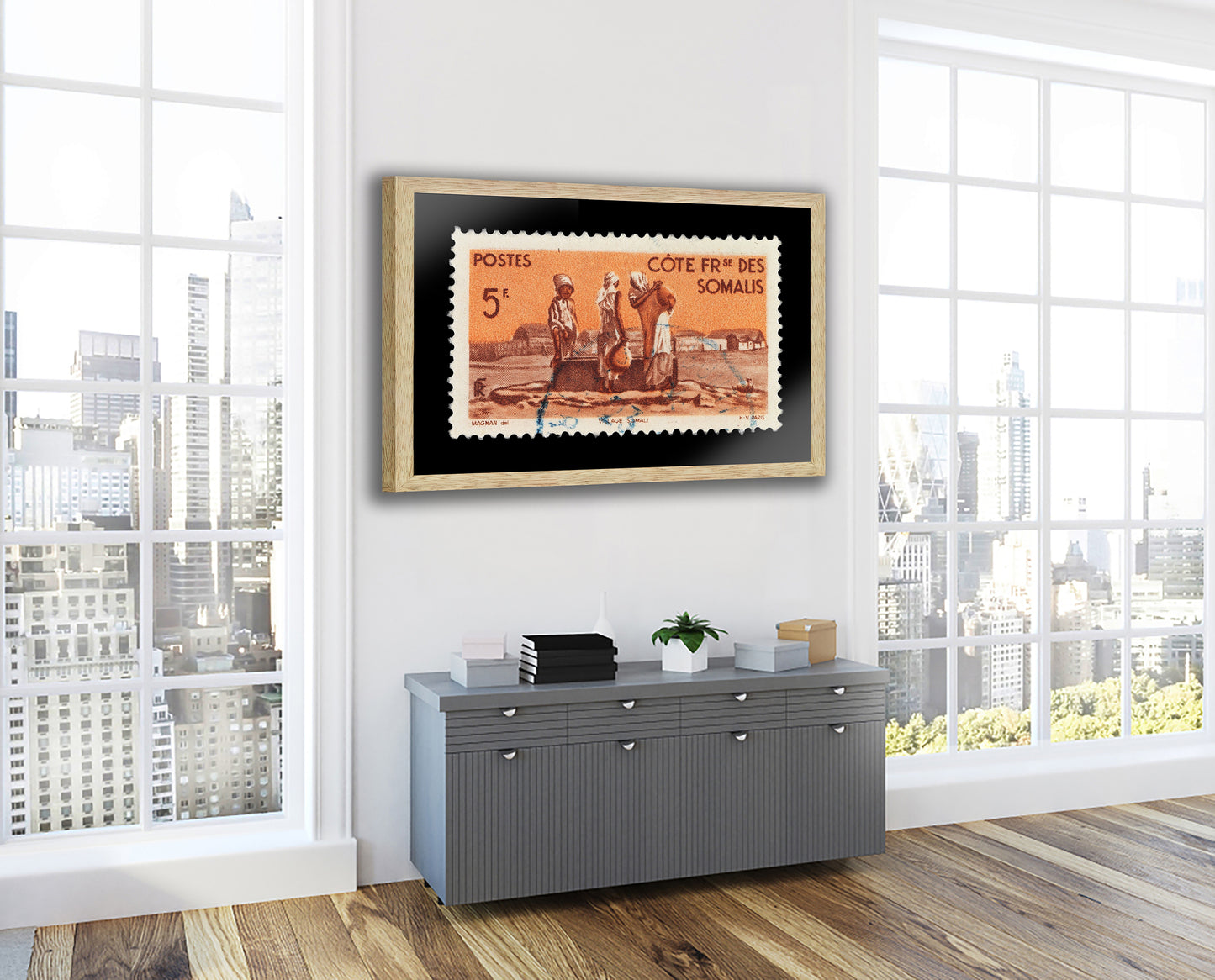 Vintage African Stamp Art Postage, Somali Stamp, Black People Picture, Gift Photo , Printed Picture Wall Art , Travel Poster Prints