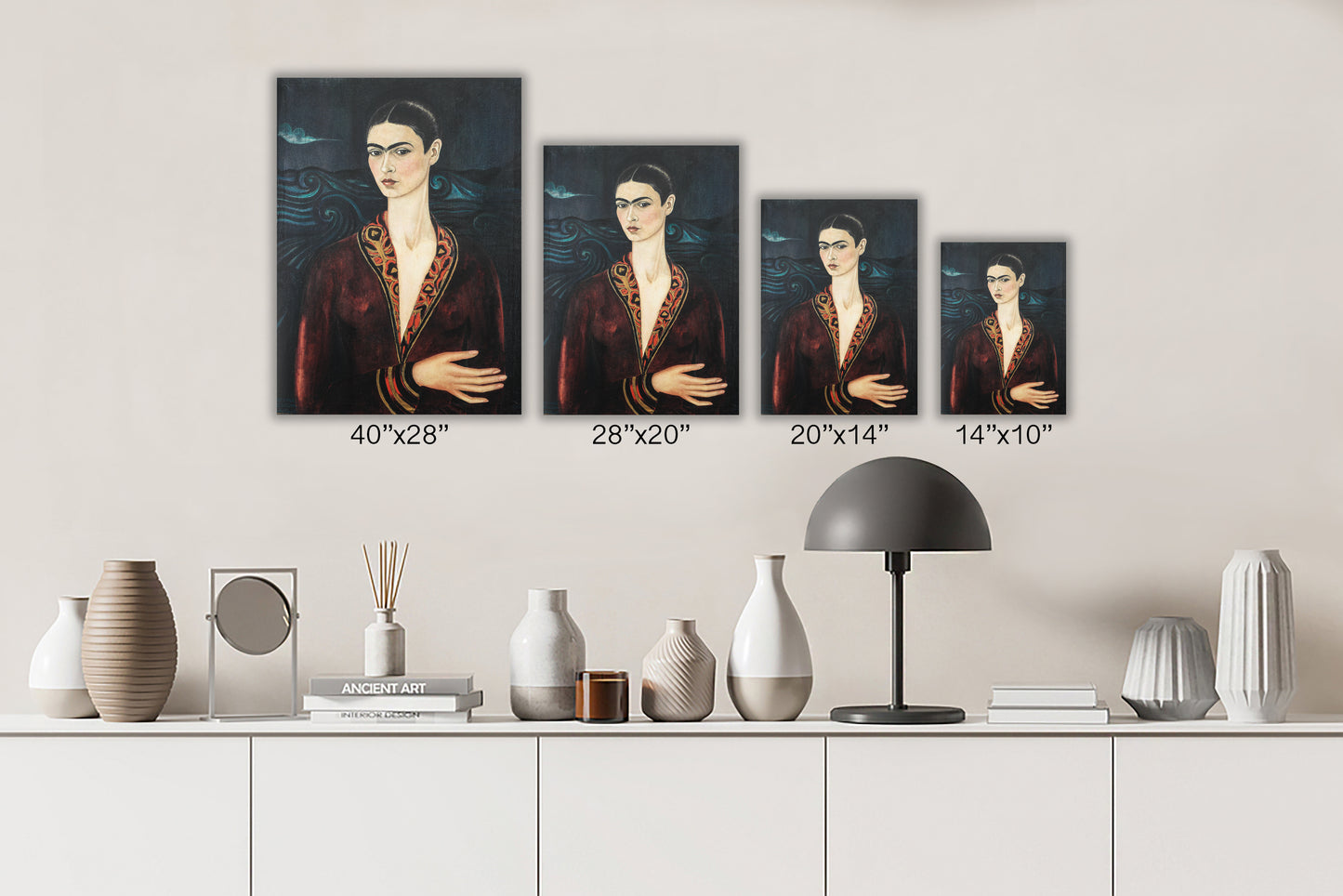 Frida Kahlo Self Portrait Canvas Wall Art Decoration Canvas Printed Canvas, home decor poster