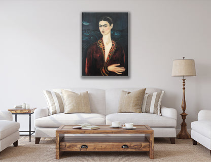 Frida Kahlo Self Portrait Canvas Wall Art Decoration Canvas Printed Canvas, home decor poster