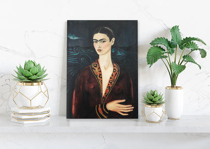 Frida Kahlo Self Portrait Canvas Wall Art Decoration Canvas Printed Canvas, home decor poster