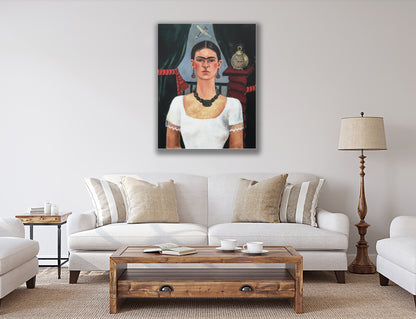 Frida Kahlo Self Portrait Hanging Canvas, Wall Art Decoration Canvas Printed Canvas, home decor poster