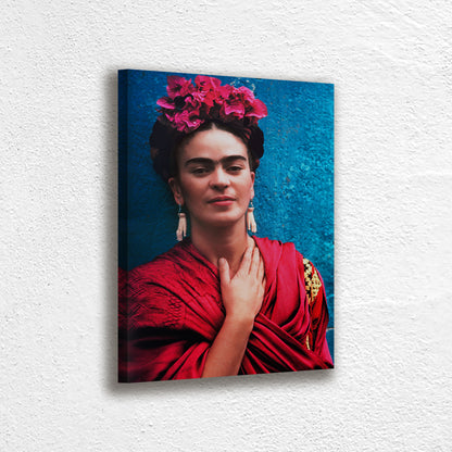 Frida Kahlo Self Portrait Canvas Wall Art Decoration Canvas print Pink Dress Printed Canvas, home decor Active