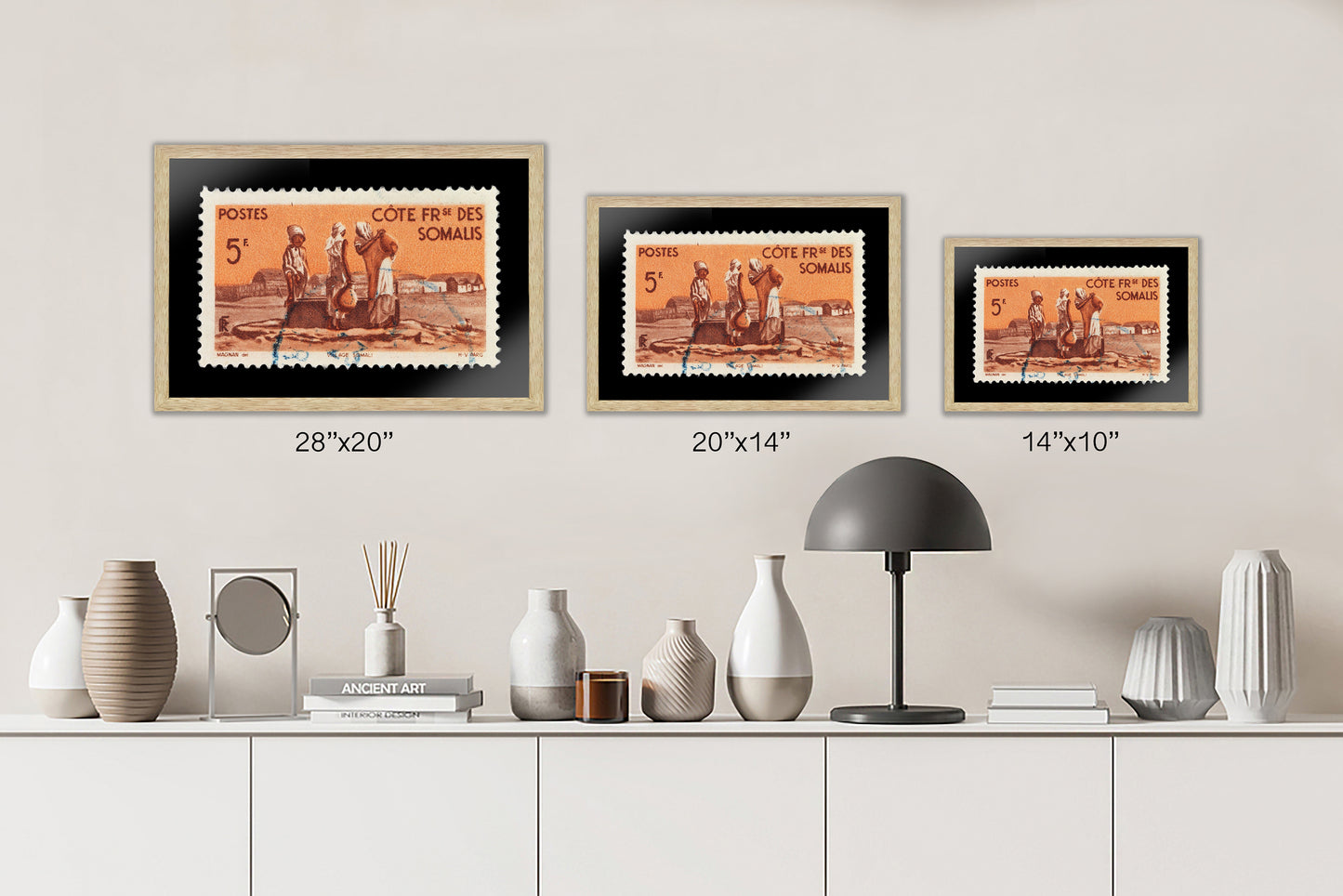 Vintage African Stamp Art Postage, Somali Stamp, Black People Picture, Gift Photo , Printed Picture Wall Art , Travel Poster Prints