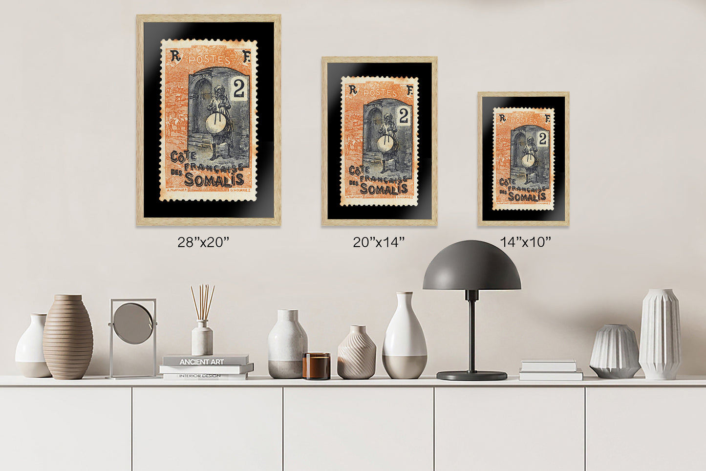 Vintage African Stamp Art Postage, Somali Stamp, Black People Picture, Gift Photo, Printed Picture Wall Art, Travel Poster Prints