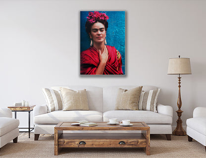 Frida Kahlo Self Portrait Canvas Wall Art Decoration Canvas print Pink Dress Printed Canvas, home decor Active