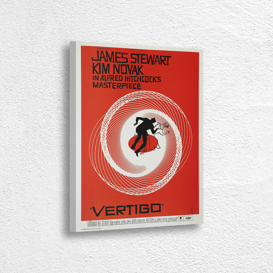 Vertigo Movie Poster, James Stewart Movies Banner, Wall Hanging, home decor poster