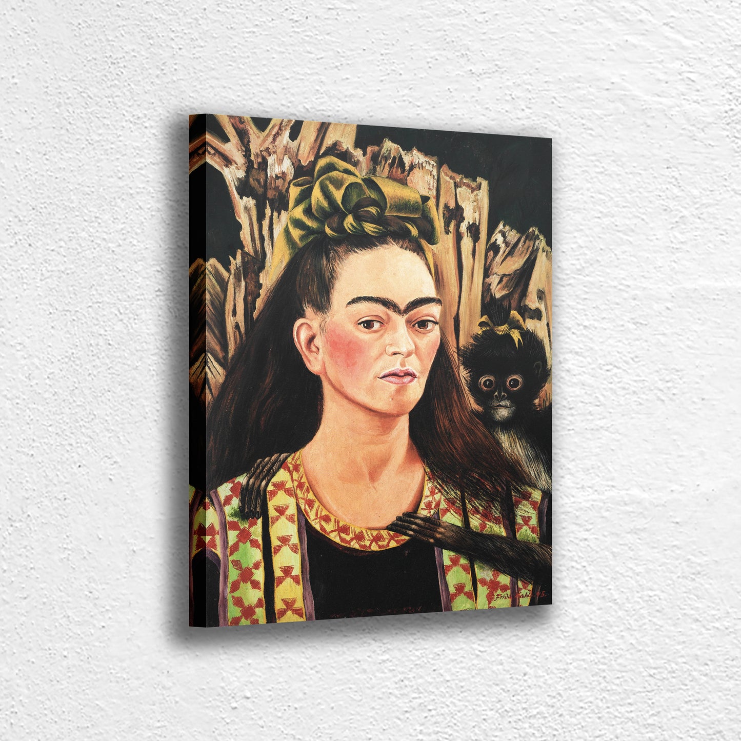 Frida Kahlo Self Portrait Canvas Wall Art Decoration, Printed Canvas, home decor, Portrait Poster