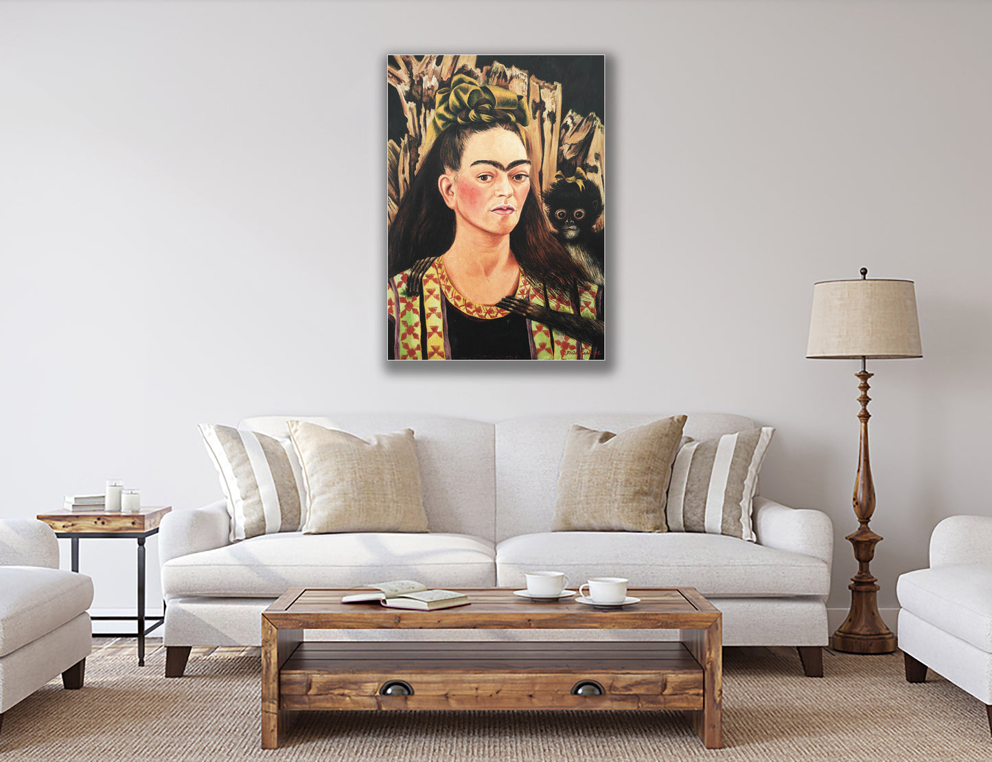 Frida Kahlo Self Portrait Canvas Wall Art Decoration, Printed Canvas, home decor, Portrait Poster