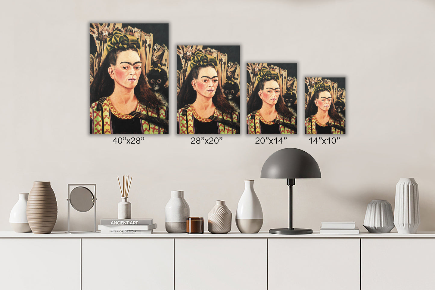 Frida Kahlo Self Portrait Canvas Wall Art Decoration, Printed Canvas, home decor, Portrait Poster