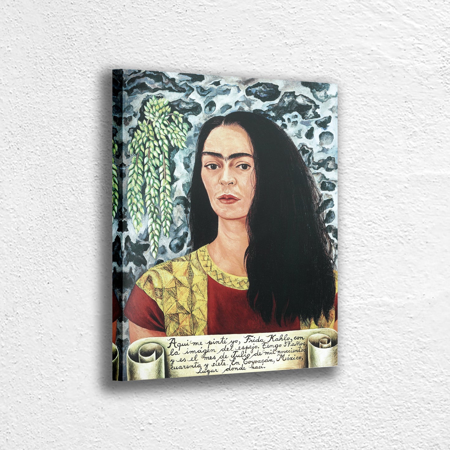 Frida Kahlo Self Portrait Hanging Canvas, Wall Art Decoration Canvas Printed Canvas, home decor poster