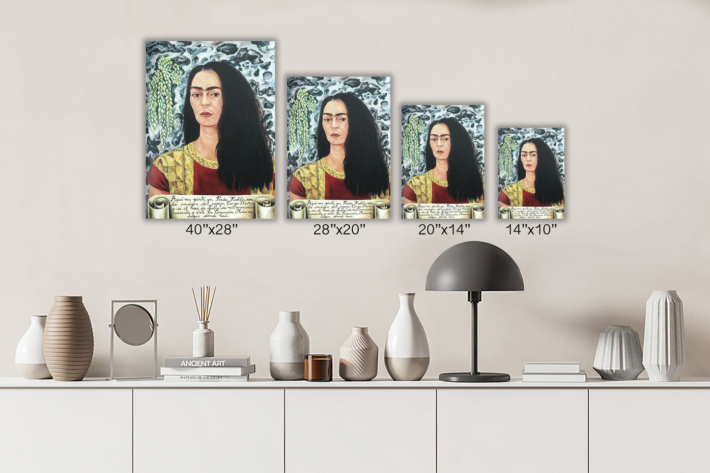 Frida Kahlo Self Portrait Hanging Canvas, Wall Art Decoration Canvas Printed Canvas, home decor poster