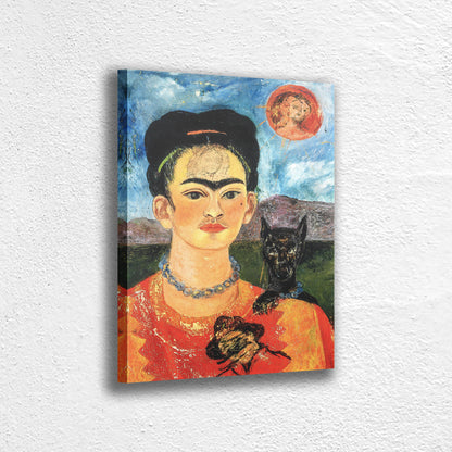 Frida Kahlo Self Portrait Canvas Wall Art Decoration, Printed Canvas, home decor, Portrait Poster, Colorful Canvas