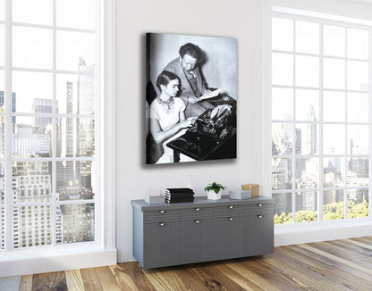 Frida Kahlo and her Love, Wall Art Decoration Printed Canvas, home decor Portrait Poster