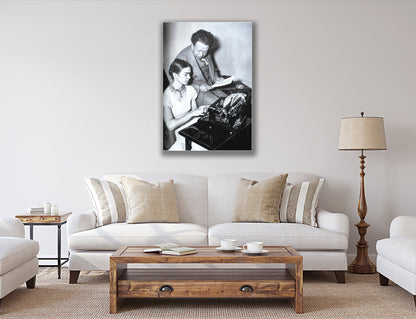 Frida Kahlo and her Love, Wall Art Decoration Printed Canvas, home decor Portrait Poster