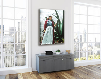 Frida Kahlo Self Portrait Nature Hanging Canvas, Wall Art Decoration Canvas Printed Canvas, home decor poster