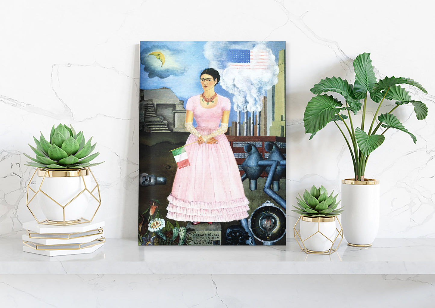 Frida Kahlo Self Portrait Canvas Wall Art Decoration Printed Canvas, home decor Portrait Poster