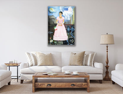 Frida Kahlo Self Portrait Canvas Wall Art Decoration Printed Canvas, home decor Portrait Poster