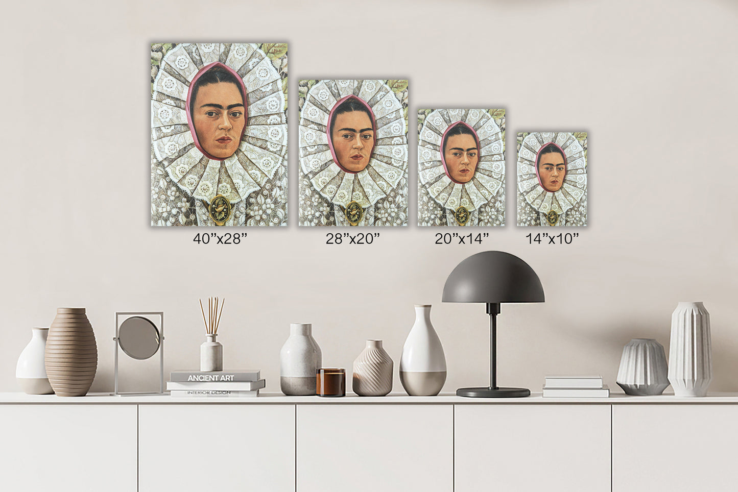 Frida Kahlo Self Portrait Canvas Wall Art Decoration Printed Canvas, home decor Portrait Poster