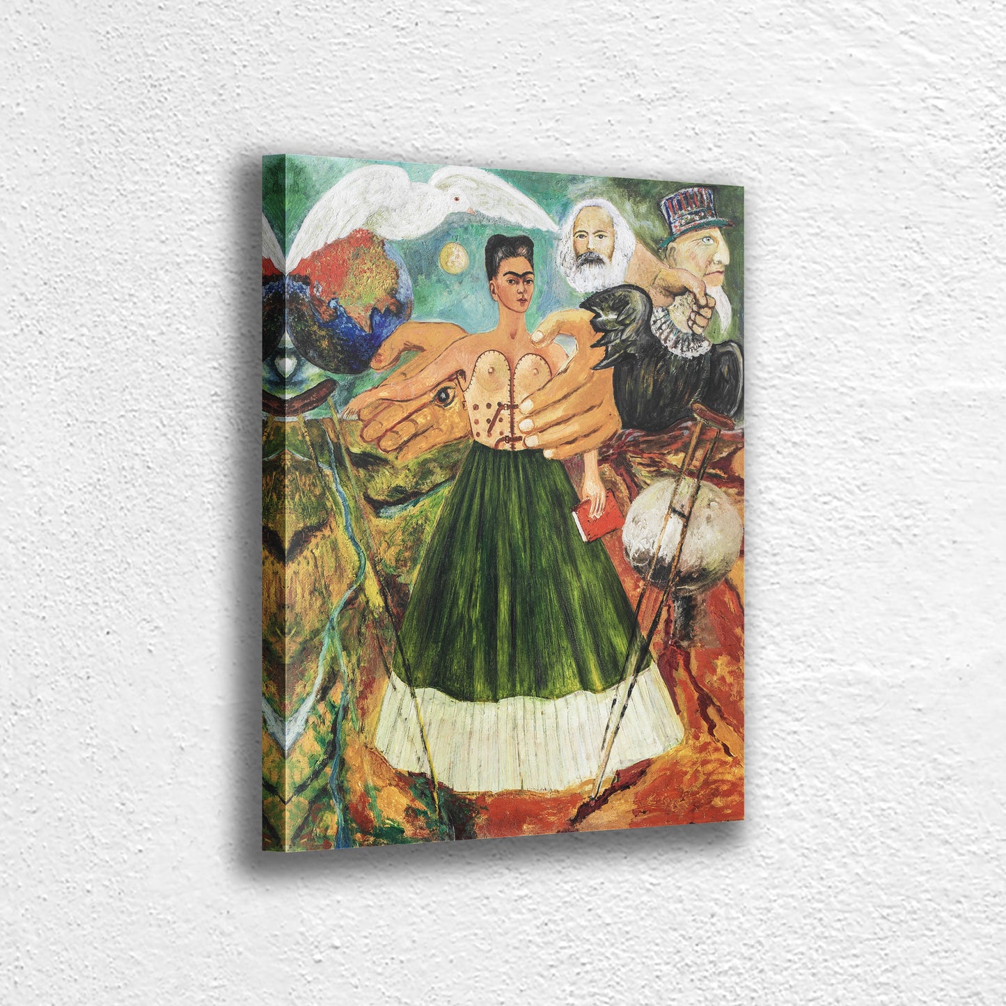 Frida Kahlo Self Portrait Canvas Wall Art Decoration Printed Canvas, home decor Portrait Poster