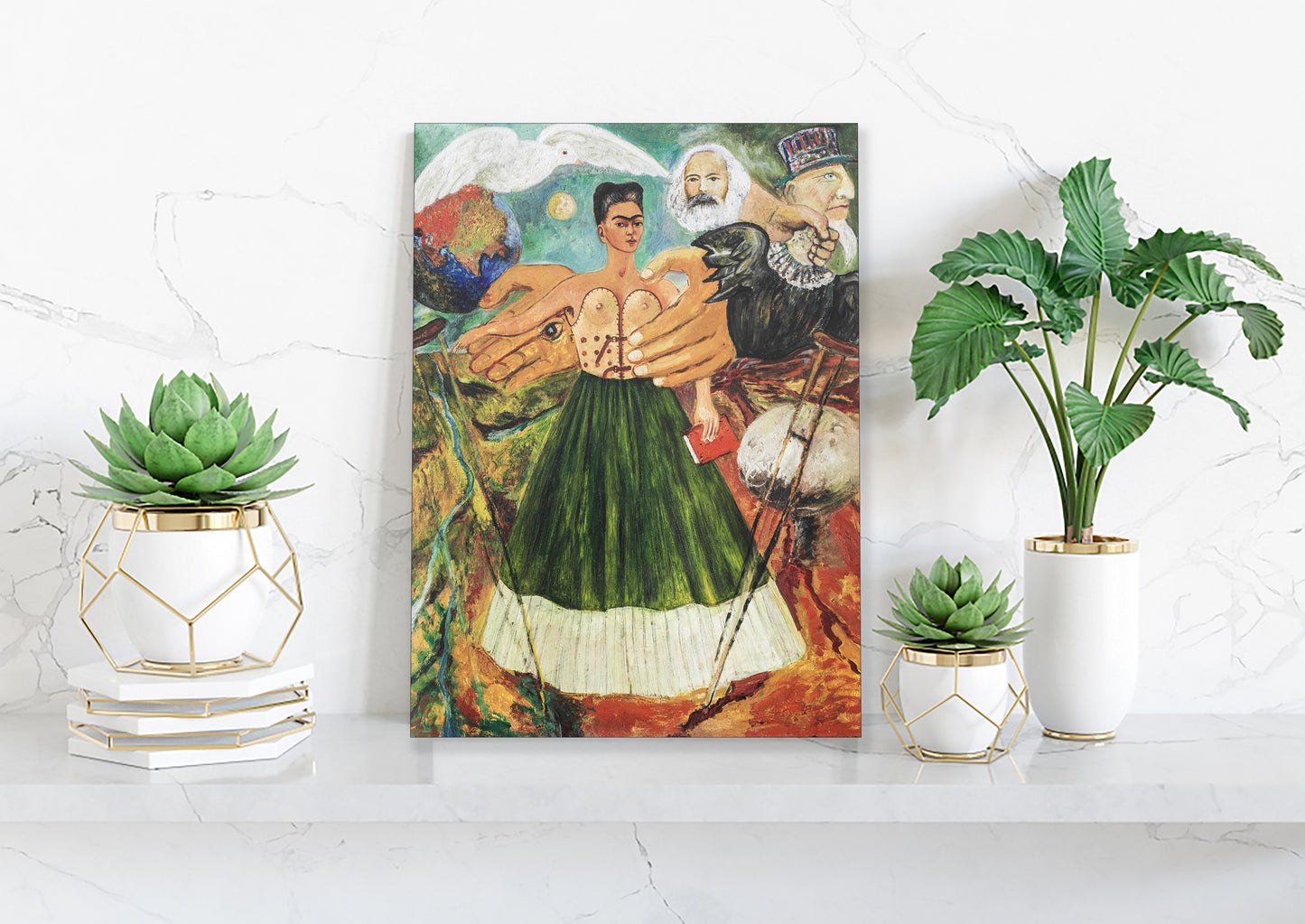 Frida Kahlo Self Portrait Canvas Wall Art Decoration Printed Canvas, home decor Portrait Poster