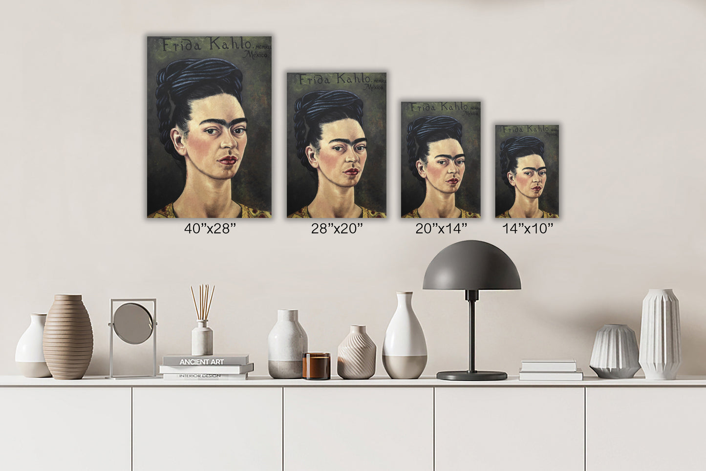 Frida Kahlo Self Portrait Canvas Wall Art Decoration Printed Canvas, home decor Portrait Poster