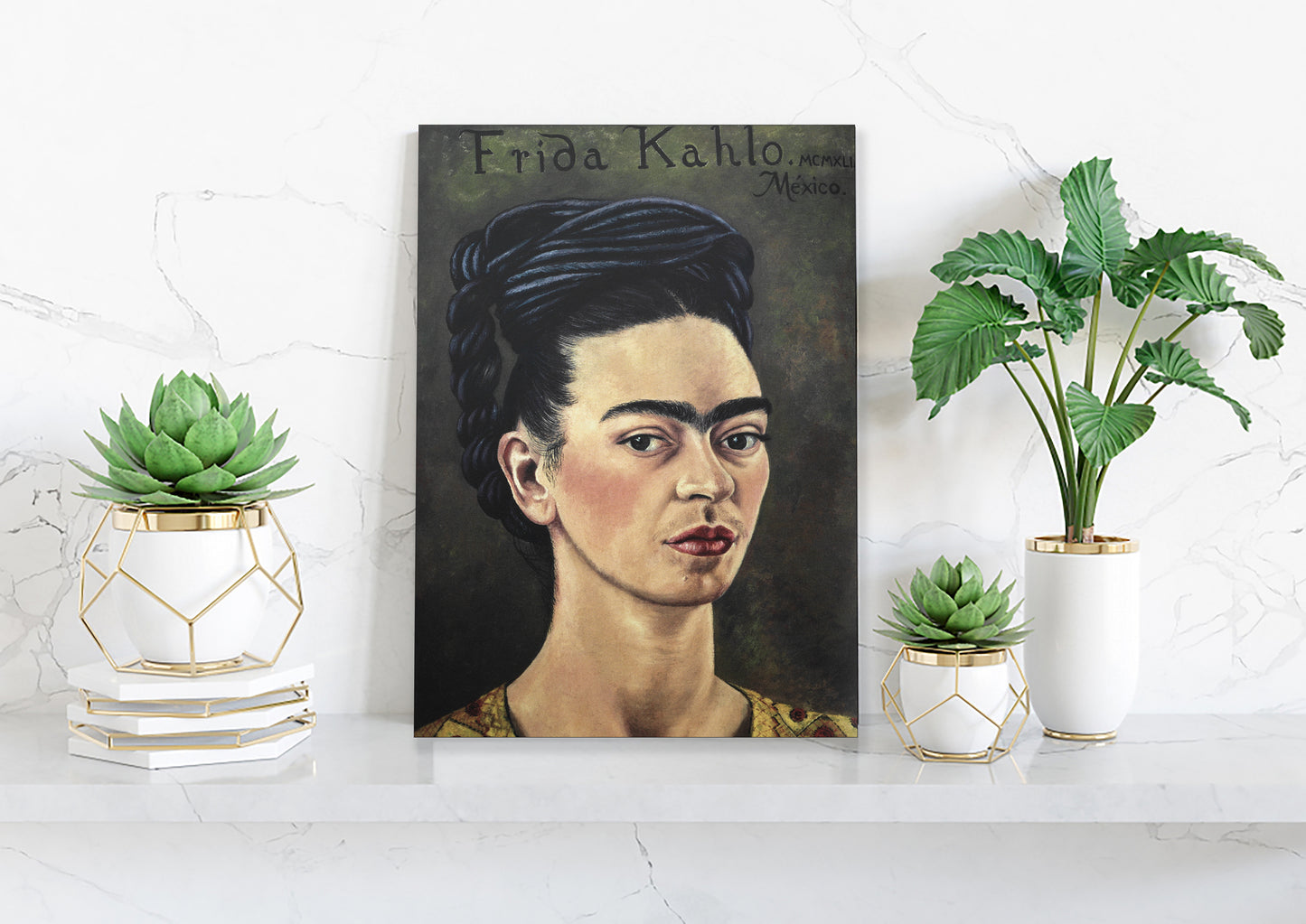 Frida Kahlo Self Portrait Canvas Wall Art Decoration Printed Canvas, home decor Portrait Poster