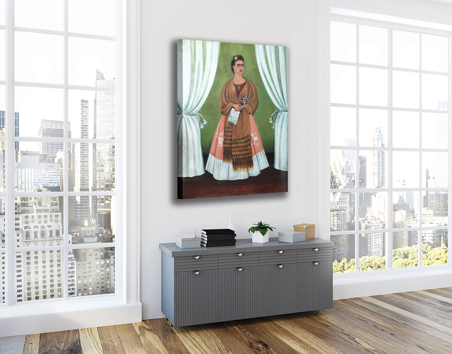 Frida Kahlo Self Portrait Canvas Wall Art Decoration Printed Canvas, home decor Portrait Poster