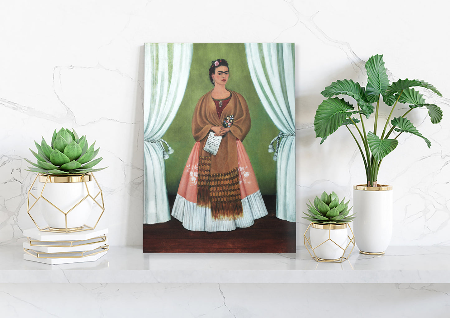 Frida Kahlo Self Portrait Canvas Wall Art Decoration Printed Canvas, home decor Portrait Poster