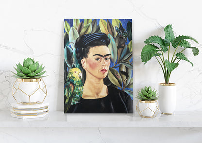 Frida Kahlo Self Portrait Canvas Wall Art Decoration Printed Canvas, home decor Portrait Poster