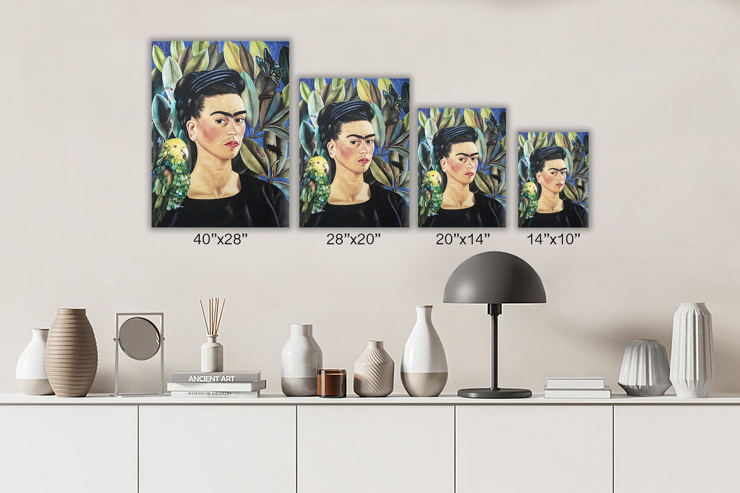 Frida Kahlo Self Portrait Canvas Wall Art Decoration Printed Canvas, home decor Portrait Poster