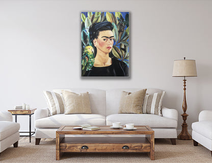 Frida Kahlo Self Portrait Canvas Wall Art Decoration Printed Canvas, home decor Portrait Poster