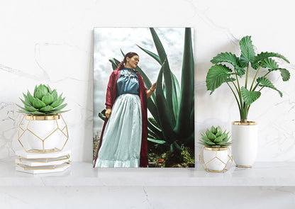 Frida Kahlo Self Portrait Nature Hanging Canvas, Wall Art Decoration Canvas Printed Canvas, home decor poster