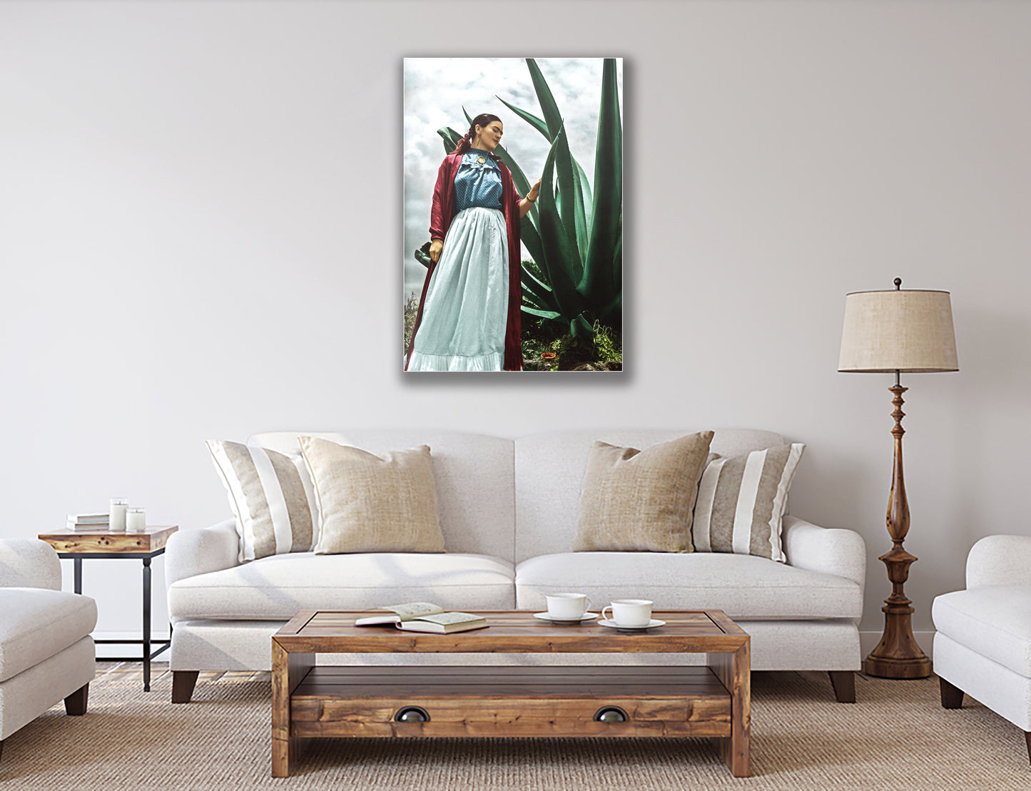Frida Kahlo Self Portrait Nature Hanging Canvas, Wall Art Decoration Canvas Printed Canvas, home decor poster