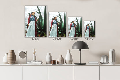 Frida Kahlo Self Portrait Nature Hanging Canvas, Wall Art Decoration Canvas Printed Canvas, home decor poster