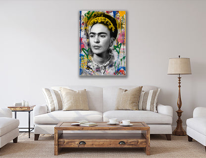 Frida Kahlo Self Portrait Colorful Canvas, Wall Art Decoration Canvas Printed Canvas, home decor poster