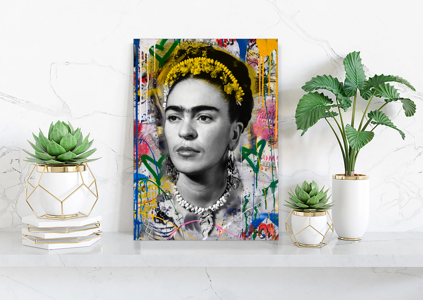 Frida Kahlo Self Portrait Colorful Canvas, Wall Art Decoration Canvas Printed Canvas, home decor poster