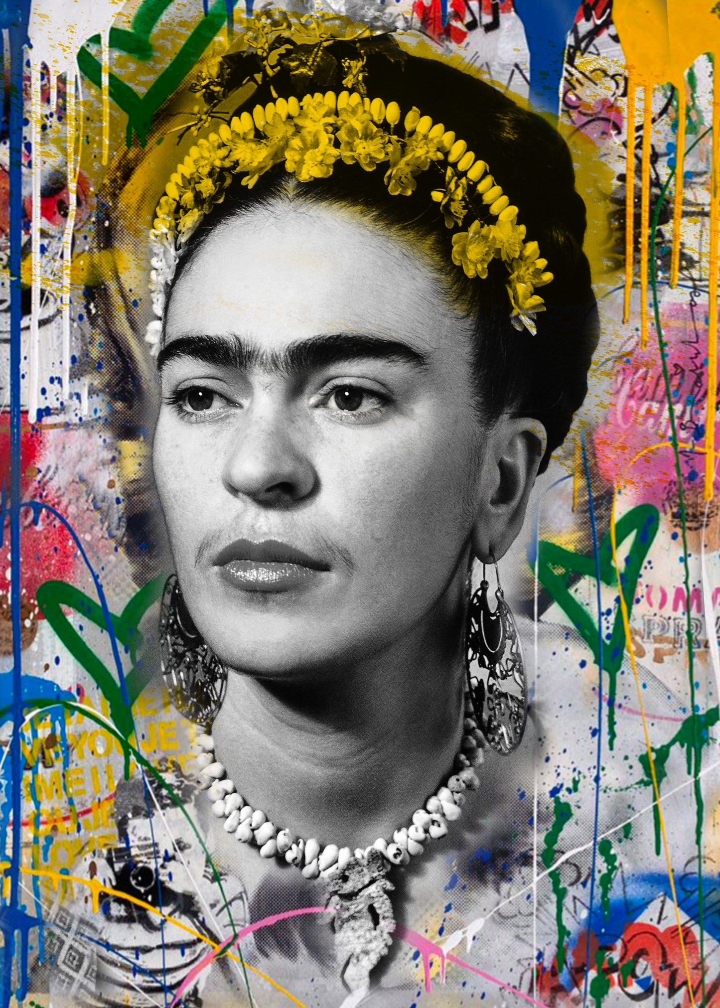 Frida Kahlo Self Portrait Colorful Canvas, Wall Art Decoration Canvas Printed Canvas, home decor poster