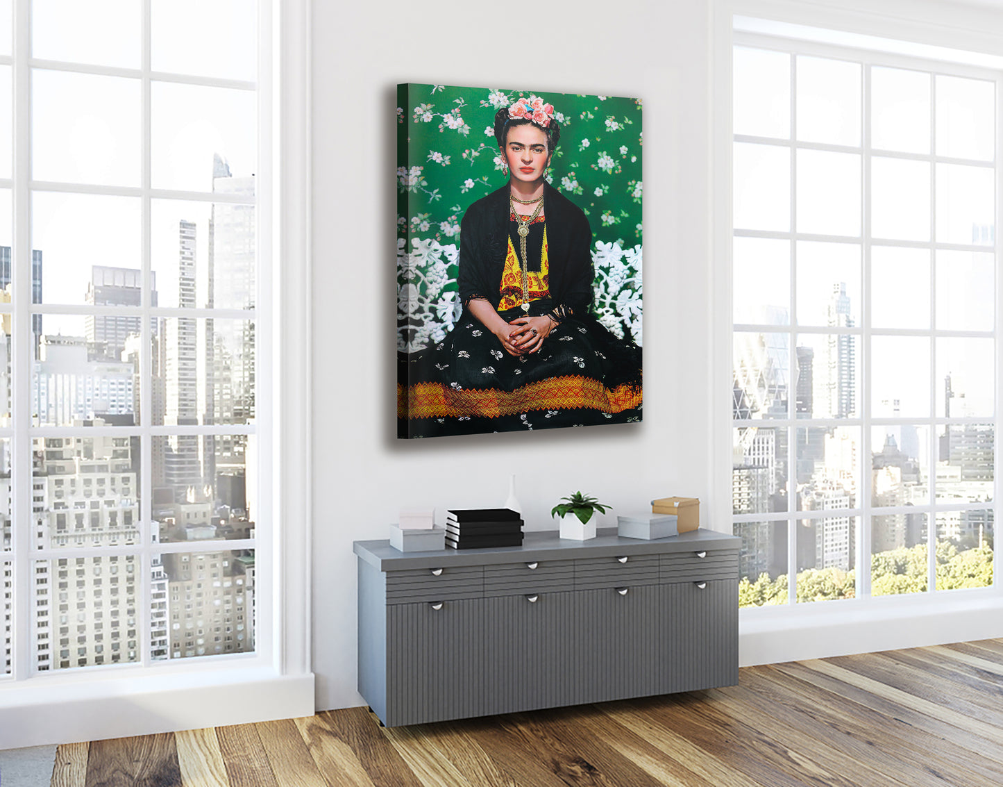 Frida Kahlo Self Portrait Hanging Canvas, Wall Art Decoration Canvas Printed Canvas, home decor poster