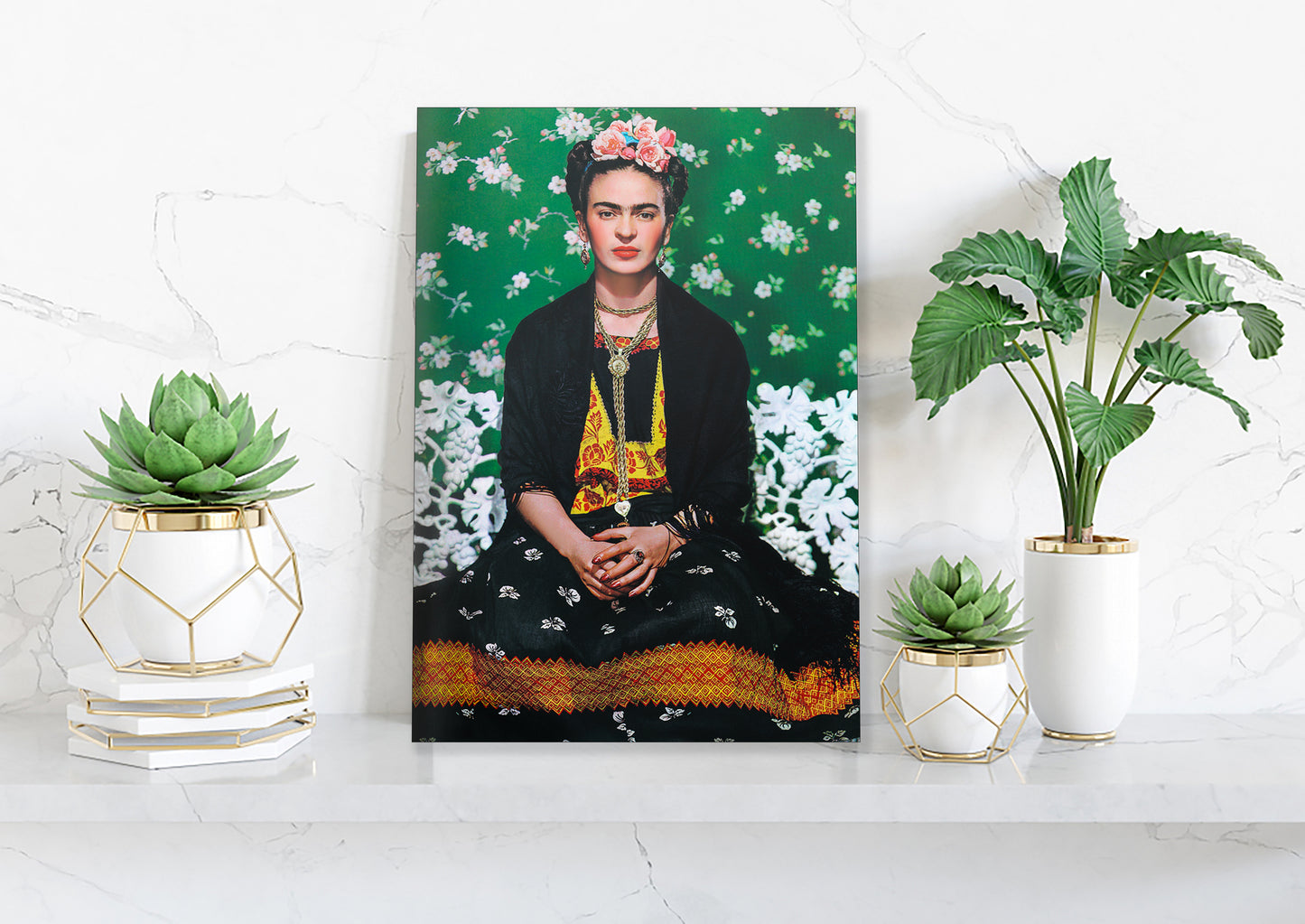 Frida Kahlo Self Portrait Hanging Canvas, Wall Art Decoration Canvas Printed Canvas, home decor poster