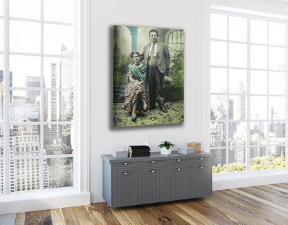 Frida Kahlo and her Love, Wall Art Decoration Printed Canvas,  home decor Portrait Poster